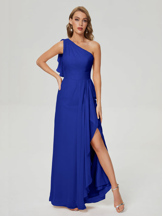 Cobalt Blue Drape One Shoulder Dress – Rosies Closet
